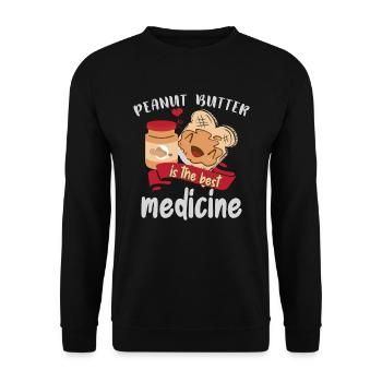 Erdnussbutter ist die beste Medizin - Unisex Pullover - Schwarz - Vorne - Alina (178cm) & Michal (187cm)