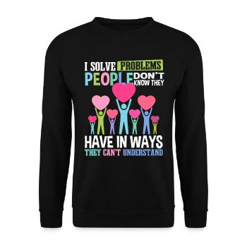Travailleur social drôle - Sweat-shirt Unisexe - noir - Devant - Alina (178cm) & Michal (187cm)