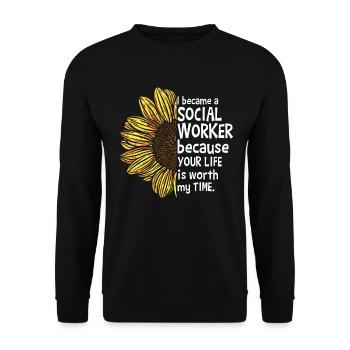 Je suis devenu travailleur social - Sweat-shirt Unisexe - noir - Devant - Alina (178cm) & Michal (187cm)
