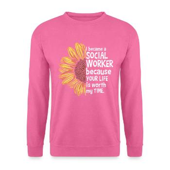 Ich wurde Sozialarbeiter - Unisex Pullover - Pink - Vorne