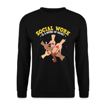 Social Work Is A Work Of Heart - Unisex Sweatshirt - black - Front - Alina (178cm) & Michal (187cm)
