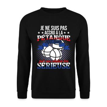 Pétanque Boccia Bouliste Boule Humour - Sweat-shirt Unisexe - noir - Devant - Alina (178cm) & Michal (187cm)
