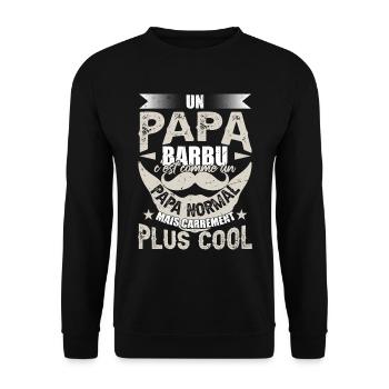 Un Papa Barbu - Sweat-shirt Unisexe - noir - Devant - Alina (178cm) & Michal (187cm)