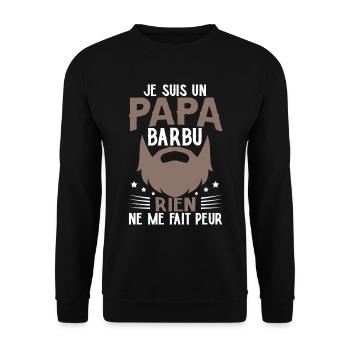 Je Suis Un Papa Barbu - Sweat-shirt Unisexe - noir - Devant - Alina (178cm) & Michal (187cm)