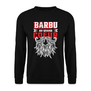 Barbu Au Grand Coeur - Sweat-shirt Unisexe - noir - Devant - Alina (178cm) & Michal (187cm)