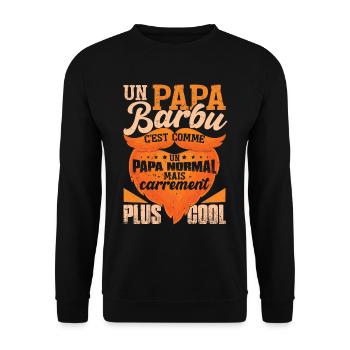 Un Papa Barbu - Sweat-shirt Unisexe - noir - Devant - Alina (178cm) & Michal (187cm)