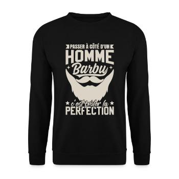 Barbe Homme - Sweat-shirt Unisexe - noir - Devant - Alina (178cm) & Michal (187cm)