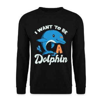 Je veux être un dauphin - Sweat-shirt Unisexe - noir - Devant - Alina (178cm) & Michal (187cm)