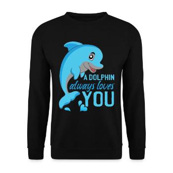 Un dauphin vous aime toujours - Sweat-shirt Unisexe - noir - Devant - Alina (178cm) & Michal (187cm)