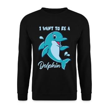 Je veux être un dauphin - Sweat-shirt Unisexe - noir - Devant - Alina (178cm) & Michal (187cm)