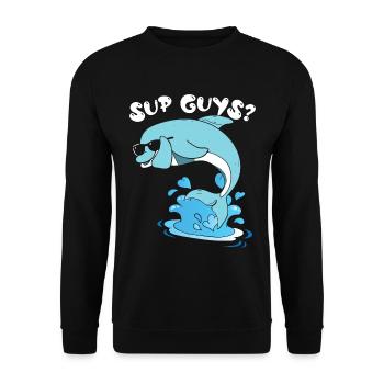 Dab Dauphin - Sweat-shirt Unisexe - noir - Devant - Alina (178cm) & Michal (187cm)