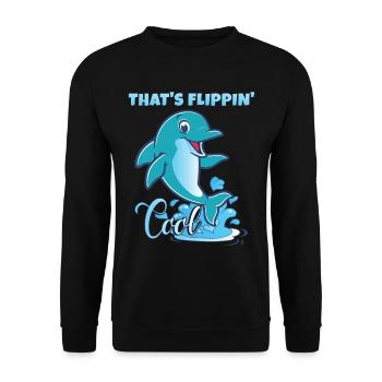 That's Flippin' Cool | Cute Dolphin - Unisex Sweatshirt - black - Front - Alina (178cm) & Michal (187cm)