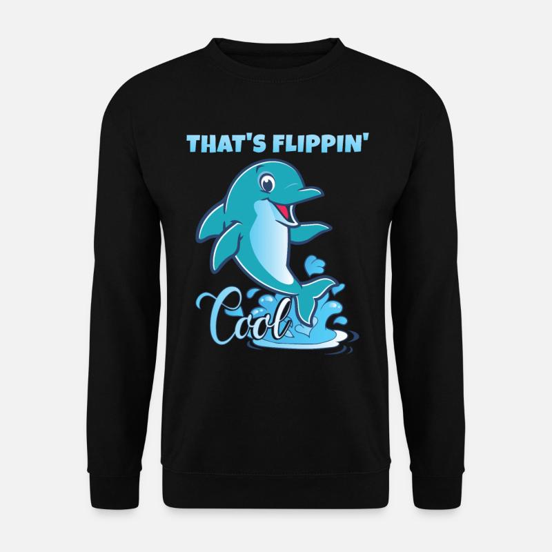 That's Flippin' Cool | Cute Dolphin - Unisex Sweatshirt - black