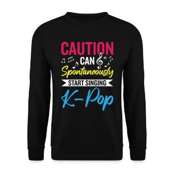 Peut spontanément commencer à chanter de la K-pop - Sweat-shirt Unisexe - noir - Devant - Alina (178cm) & Michal (187cm)