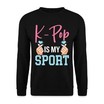 K-Pop ist mein Sport - Unisex Pullover - Schwarz - Vorne - Alina (178cm) & Michal (187cm)