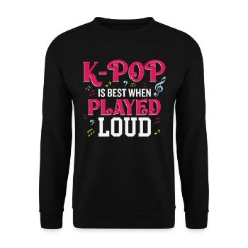 La K-pop est meilleure lorsqu’elle est jouée fort - Sweat-shirt Unisexe - noir - Devant - Alina (178cm) & Michal (187cm)