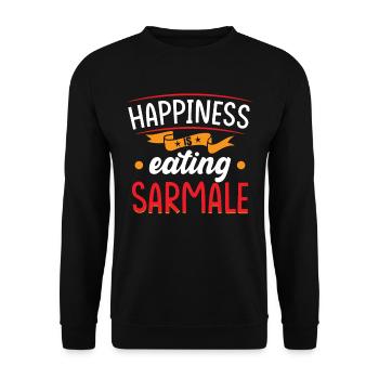 Glück isst Sarmale - Unisex Pullover - Schwarz - Vorne - Alina (178cm) & Michal (187cm)