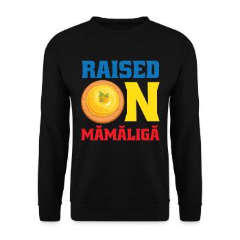 Drôle de cuisine roumaine Mamaliga - Sweat-shirt Unisexe - noir - Devant - Alina (178cm) & Michal (187cm)