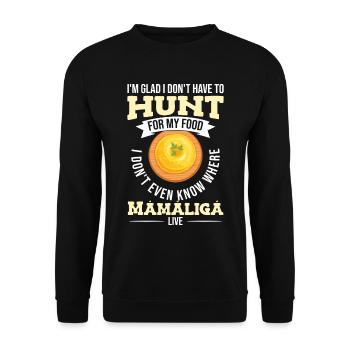 Je ne sais pas où habite Mamaliga - Sweat-shirt Unisexe - noir - Devant - Alina (178cm) & Michal (187cm)