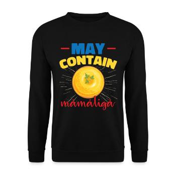 Peut contenir Mamaliga - Sweat-shirt Unisexe - noir - Devant - Alina (178cm) & Michal (187cm)