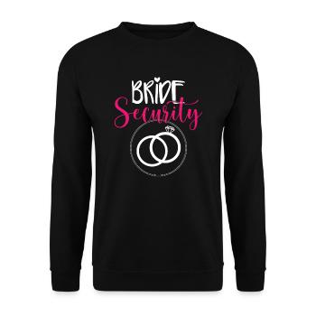 Enterrement de vie de jeune fille drôle de sécurité de la mariée - Sweat-shirt Unisexe - noir - Devant - Alina (178cm) & Michal (187cm)