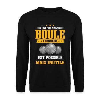 Boule Lyonnaise - Sweat-shirt Unisexe - noir - Devant - Alina (178cm) & Michal (187cm)