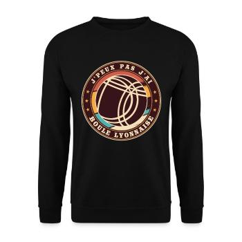 J'ai Boule Lyonnaise Bouliste - Sweat-shirt Unisexe - noir - Devant - Alina (178cm) & Michal (187cm)