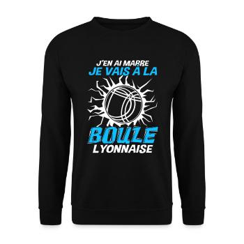 Je Vais À La Boule Lyonnaise - Sweat-shirt Unisexe - noir - Devant - Alina (178cm) & Michal (187cm)