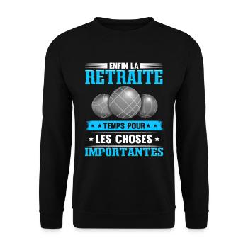 Boule Lyonnaise Retraite Bouliste - Sweat-shirt Unisexe - noir - Devant - Alina (178cm) & Michal (187cm)