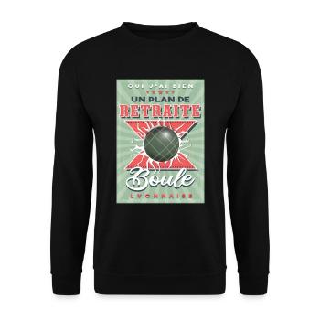 Billet Boule Lyonnaise Retraite - Sweat-shirt Unisexe - noir - Devant - Alina (178cm) & Michal (187cm)