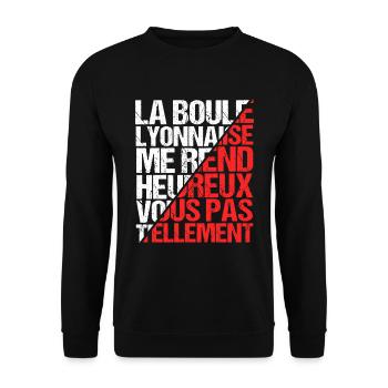 Bouliste Proverbe Boule Lyonnaise Drôle - Sweat-shirt Unisexe - noir - Devant - Alina (178cm) & Michal (187cm)