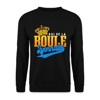 Roi De La Boule Lyonnaise - Sweat-shirt Unisexe - noir - Devant - Alina (178cm) & Michal (187cm)