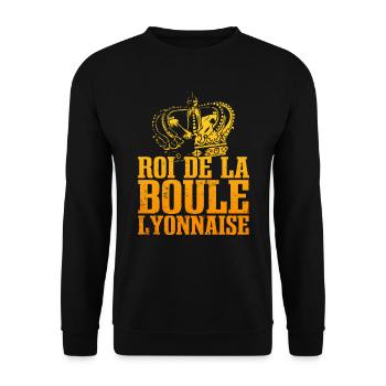 Roi De La Boule Lyonnaise - Sweat-shirt Unisexe - noir - Devant - Alina (178cm) & Michal (187cm)