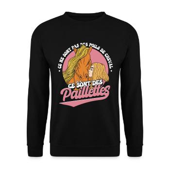 Phrase amusante sur le cheval - Sweat-shirt Unisexe - noir - Devant - Alina (178cm) & Michal (187cm)
