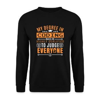 Software Developer Humor - Unisex Sweatshirt - black - Front - Alina (178cm) & Michal (187cm)