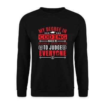 Coding Humor Coder Programmer - Unisex Sweatshirt - black - Front - Alina (178cm) & Michal (187cm)