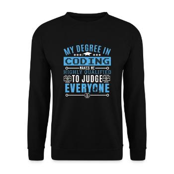 Coder Humor Coding Programmer Humor - Unisex Sweatshirt - black - Front - Alina (178cm) & Michal (187cm)