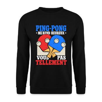 Ping Pong | Tennis De Table - Sweat-shirt Unisexe - noir - Devant - Alina (178cm) & Michal (187cm)