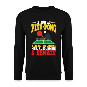 Tennis De Table | Ping Pong - Sweat-shirt Unisexe - noir - Devant - Alina (178cm) & Michal (187cm)