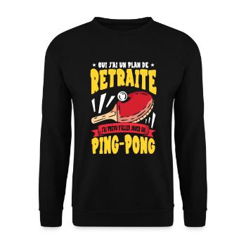 Joueur De Ping Pong - Sweat-shirt Unisexe - noir - Devant - Alina (178cm) & Michal (187cm)