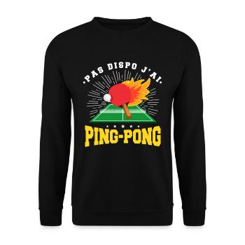 Ping Ping Pongiste Retraite - Sweat-shirt Unisexe - noir - Devant - Alina (178cm) & Michal (187cm)