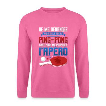 Ping Pong | Joueur de tennis de table - Sweat-shirt Unisexe - rose - Devant