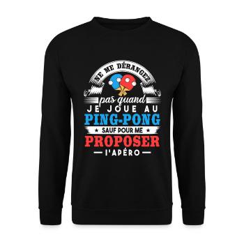 Joueur de ping-pong humour - Sweat-shirt Unisexe - noir - Devant - Alina (178cm) & Michal (187cm)