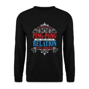 Joueur de ping-pong - Sweat-shirt Unisexe - noir - Devant - Alina (178cm) & Michal (187cm)