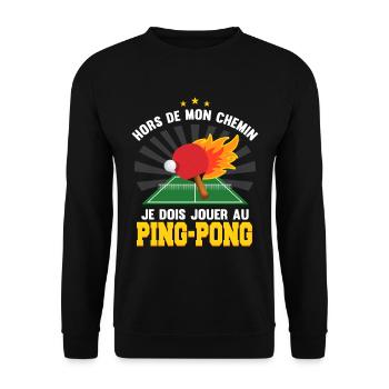 Tennis De Table | Ping Pong - Sweat-shirt Unisexe - noir - Devant - Alina (178cm) & Michal (187cm)