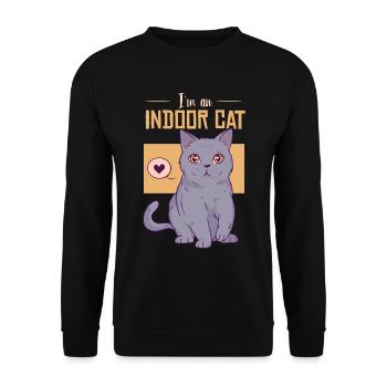 Ich bin eine Hauskatze - Unisex Pullover - Schwarz - Vorne - Alina (178cm) & Michal (187cm)