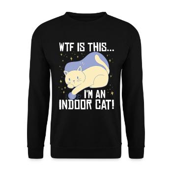 Ich bin eine Hauskatze - Unisex Pullover - Schwarz - Vorne - Alina (178cm) & Michal (187cm)
