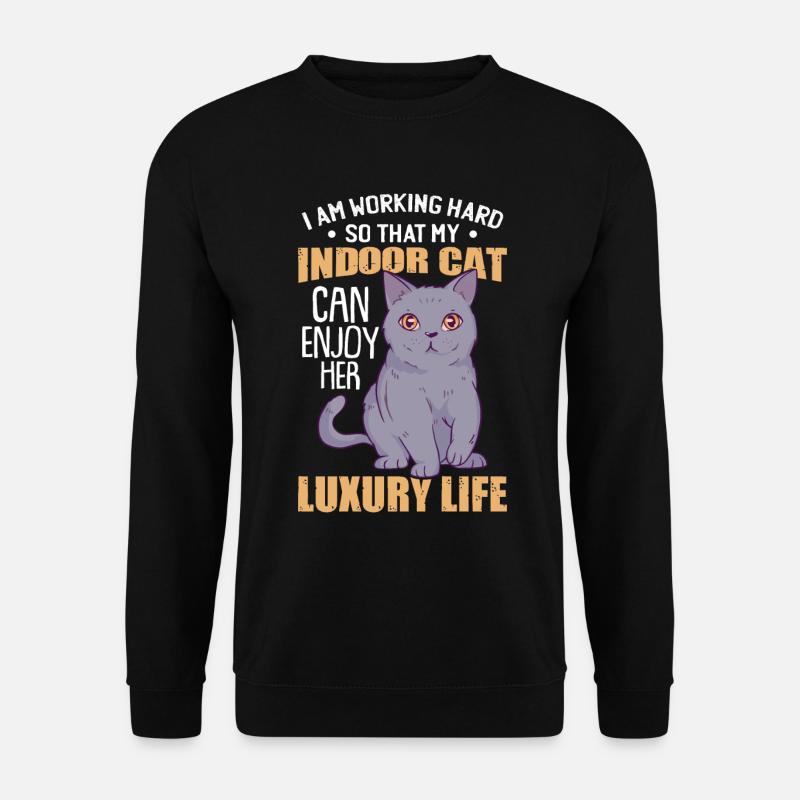 Drôle d’humour de chat d’intérieur - Sweat-shirt Unisexe - noir