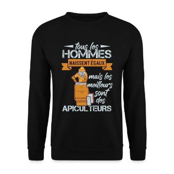 Hommes | Bee | Apicole | Abeille - Sweat-shirt Unisexe - noir - Devant - Alina (178cm) & Michal (187cm)
