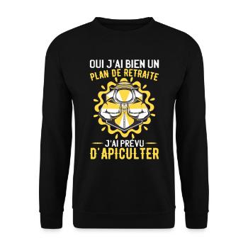 Retraite Abeille Miel Apiculture - Sweat-shirt Unisexe - noir - Devant - Alina (178cm) & Michal (187cm)